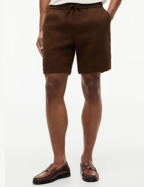 Tommy Hilfiger Regular Fit Linen Rich Lightweight Shorts Brown