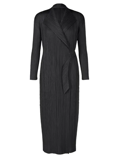Pleats Please Facade Coat Black