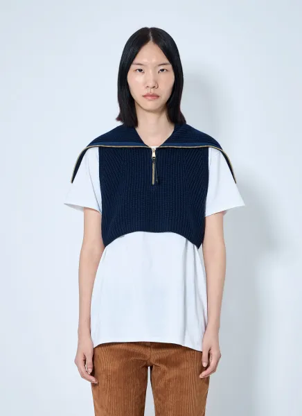 Zip-Front Knit Vest