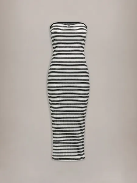 WOMEN - WOMEN'S MA STRIPED MAXI DRESS - White