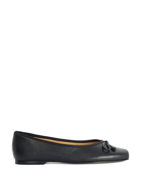 Dune London Leather Square Toe Ballet Pumps