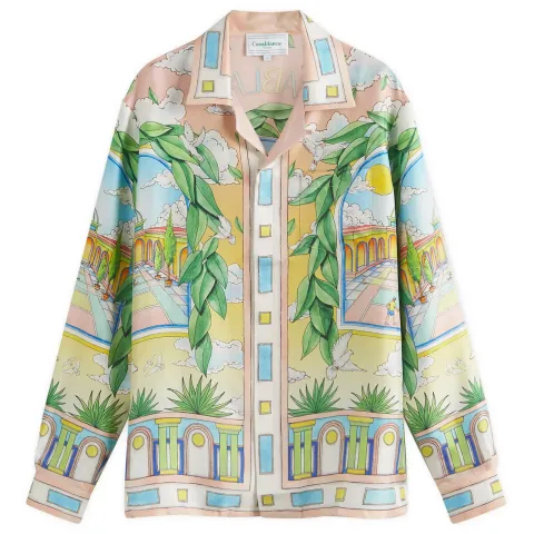 Cuban Collar Long Sleeve Shirt
