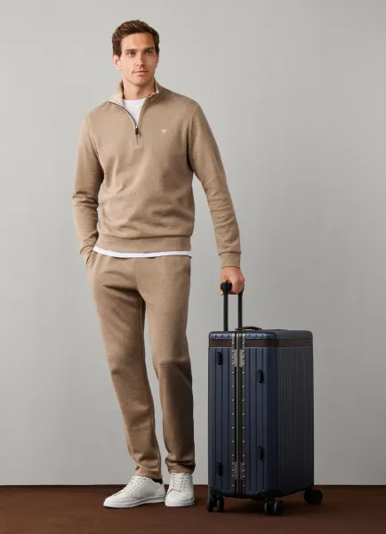 Travel Cotton Quarter Zip Sweat