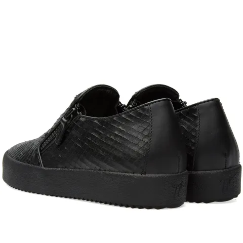 Lasered Leather Slip On Sneaker