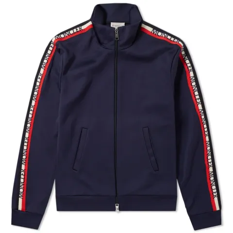 Taped Sleeve Zip Track Top