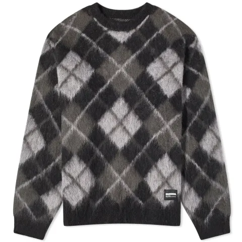 Argyle Patterned Mohair Sweater