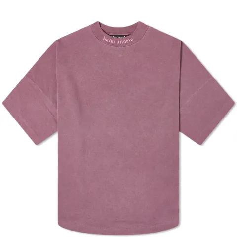 Garment Dyed Oversized Mock Neck Logo Tee