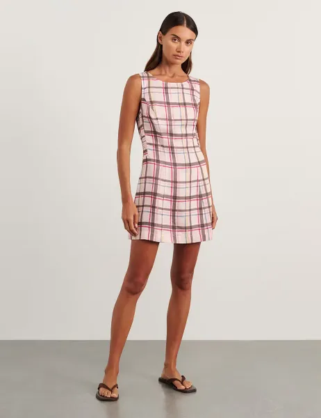 Jag Lyocell Rich Painterly Checked Mini Dress