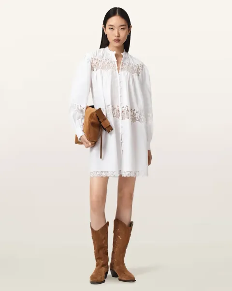 Talisa Linen Blend Lace Mini Dress