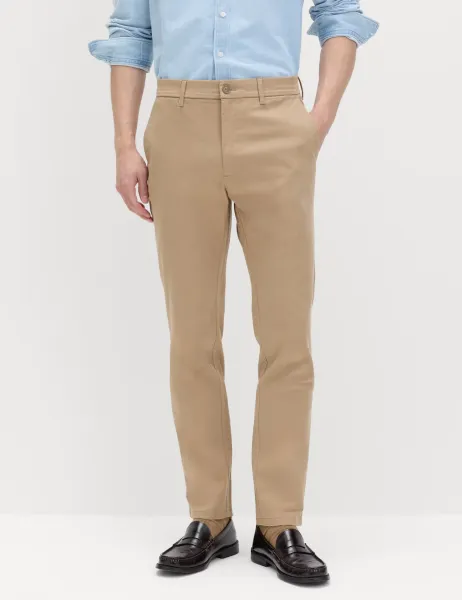 Marks & Spencer Slim Fit Cotton Rich Stretch Chinos Fawn