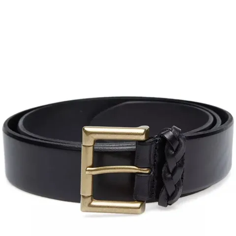 Anderson's Burnished Leather Woven Trim Belt