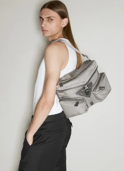 Re-Nylon And Leather Shoulder Bag