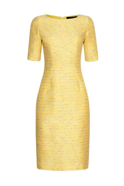 Yellow Summer Dress with Elbow Length Sleeves - Angie