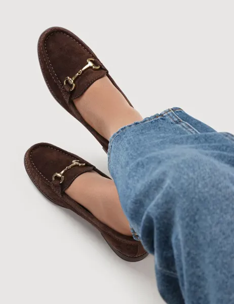 Jones Bootmaker Leather Block Heel Loafers Brown Mix