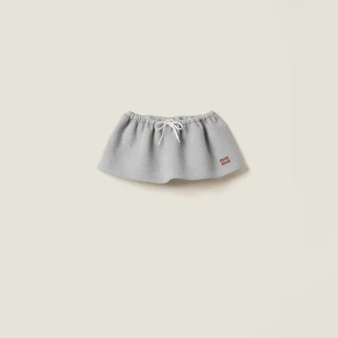 Padded cotton fleece miniskirt