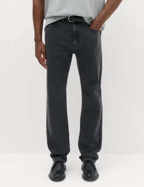 Marks & Spencer Straight Fit Pure Cotton Value Jeans Dark Grey