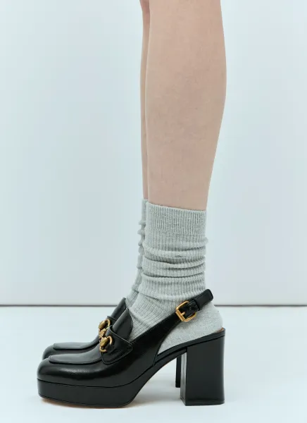 Horsebit Heeled Mules