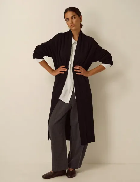 Monsoon Roll Neck Coatigan Black