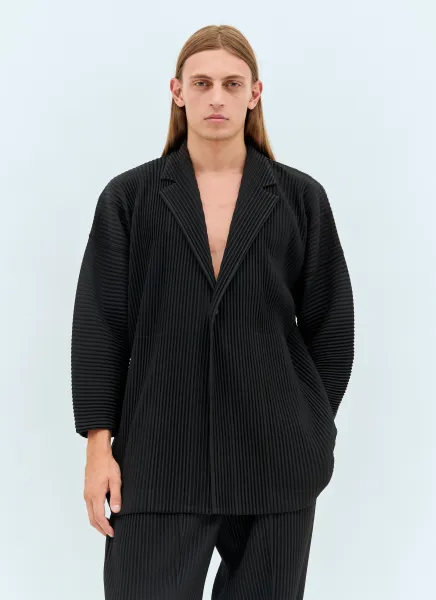 Single-Button Pleated Blazer