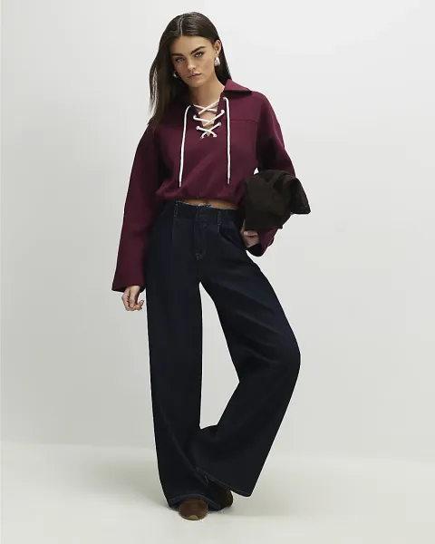 River Island Lace Up Sweatshirt