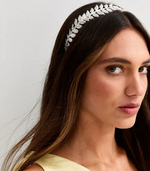 New Look Silver Tone Leaf Headband