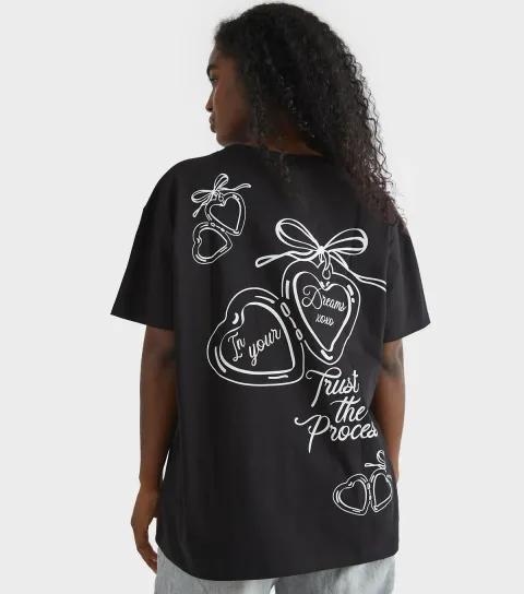 Women's Black Trust The Process Tshirt