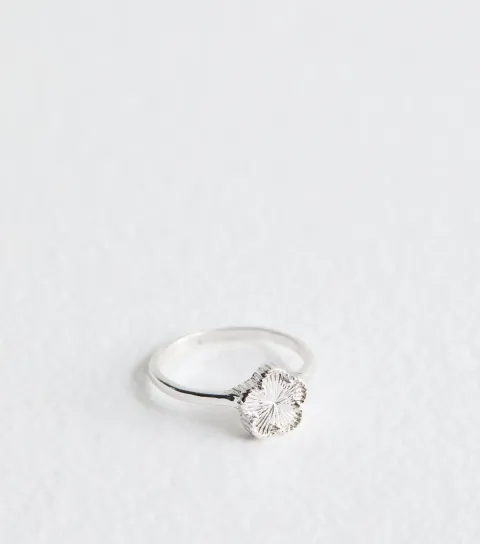 New Look Silver Tone Flower Ring