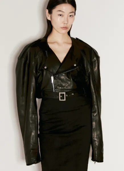 Leather Crop Biker Jacket