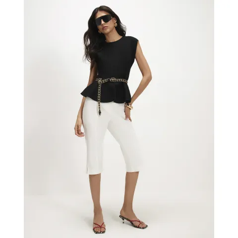 River Island Sleeveless Knit Peplum Top