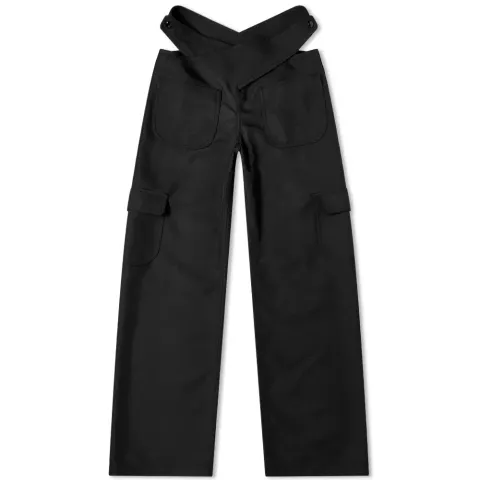 Cut Out Twill Baggy Trouser