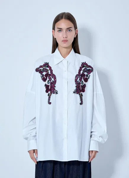 Dries Van Noten Embroidered Casia Oversized Shirt