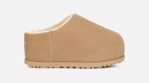 Pumped Slide, Suede/Leather