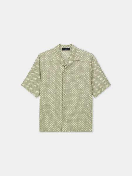 POLKA DOT CAMP SHIRT - Green Tea