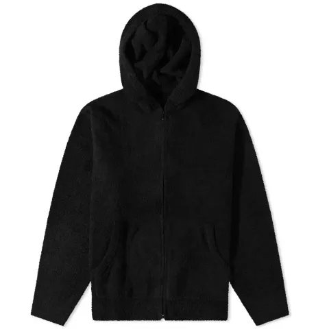 Towelling Zip Through Hoodie