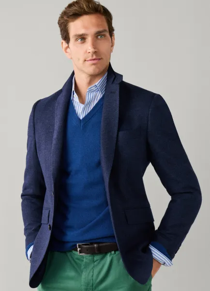 Wool Blend Herringbone Blazer
