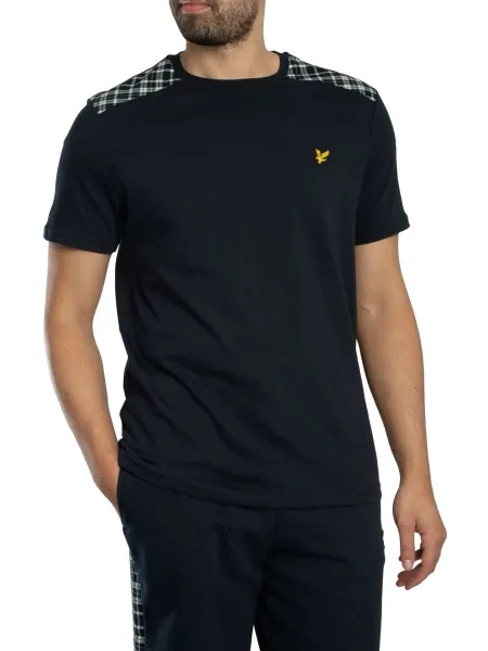 Lyle & Scott Check Panelled T-Shirt