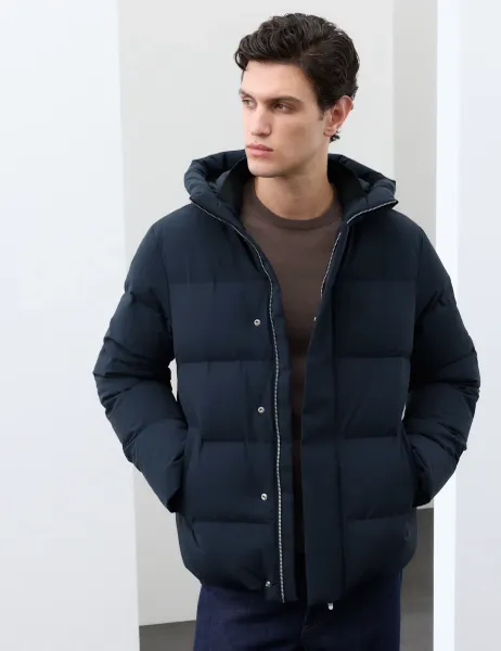 Autograph Feather & Down Puffer Jacket with Stormwear Dark Navy