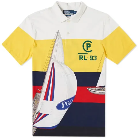 CP93 Sailing Flag Print Polo