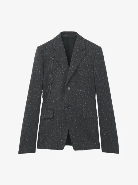 Flecked Pinstripe Single-breasted Jacket