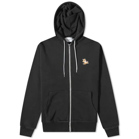 Chillax Fox Patch Zipped Hoodie