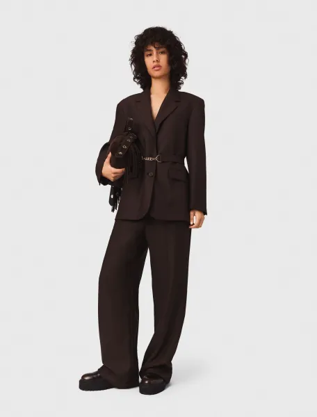 Belted suit jacket