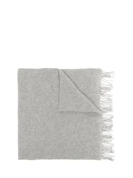 TOTEME Classic Wool Fringe-Edge Scarf Light Grey