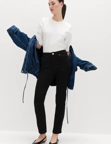 Marks & Spencer Sienna Straight Leg Jeans Black Mix