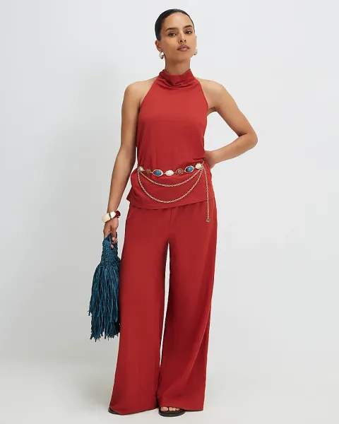 River Island Petite Wide Leg Trousers