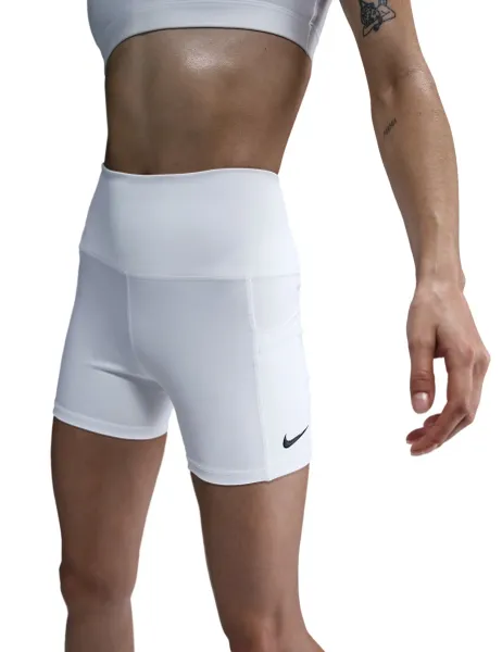 Nike Court Dri Fit High Waisted Tennis Shorts White