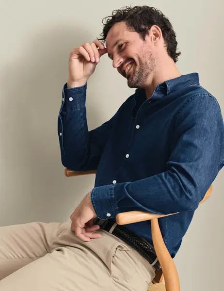 Charles Tyrwhitt Slim Fit Pure Cotton Denim Shirt Indigo