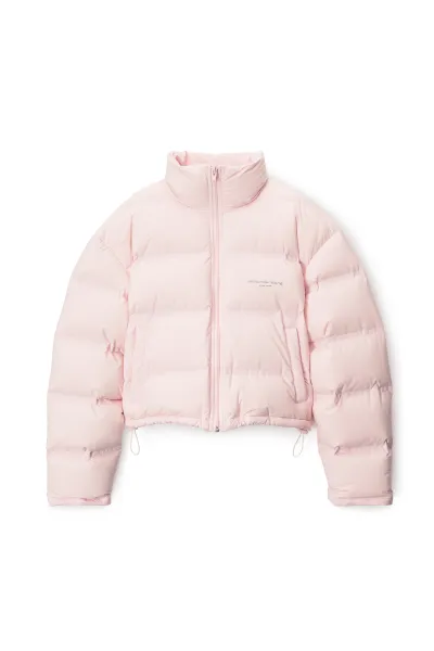 Pink Logo Reflective Puffer Coat