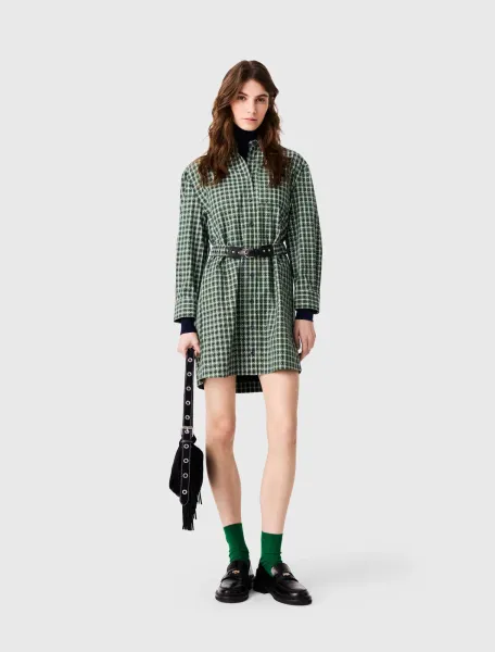 Maje Short shirt dress with rhinestones