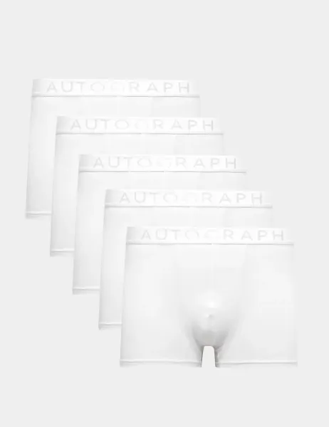 Autograph 5 Pack Supima Supersoft Hipsters White