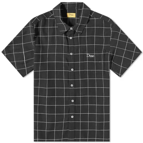 Big Chequered Linen Short Sleeve Shirt